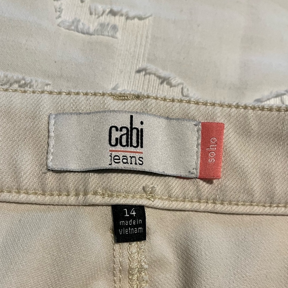 Cabi SoHo Jeans Style 6701, size 14, Cream colored, EUC - Picture 9 of 11